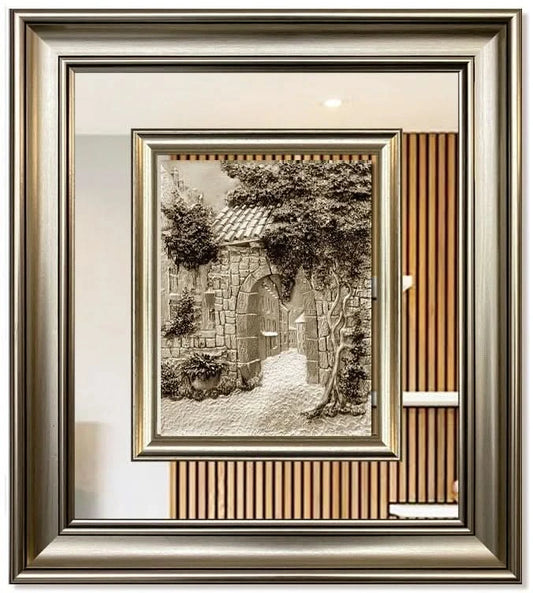 منظر طبيعي بارز - نحت - فضي