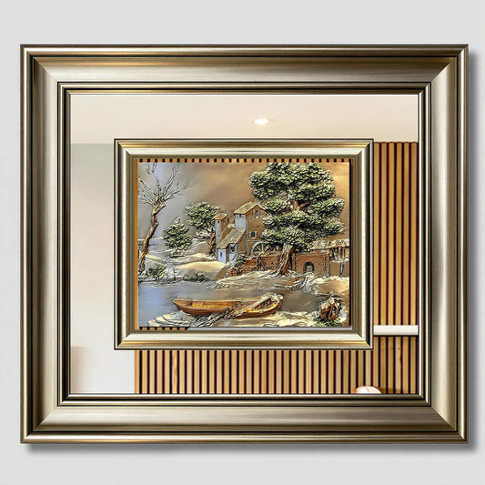 منظر طبيعي بارز - قارب - فضي - Azizi Design - عزيزي ديزين