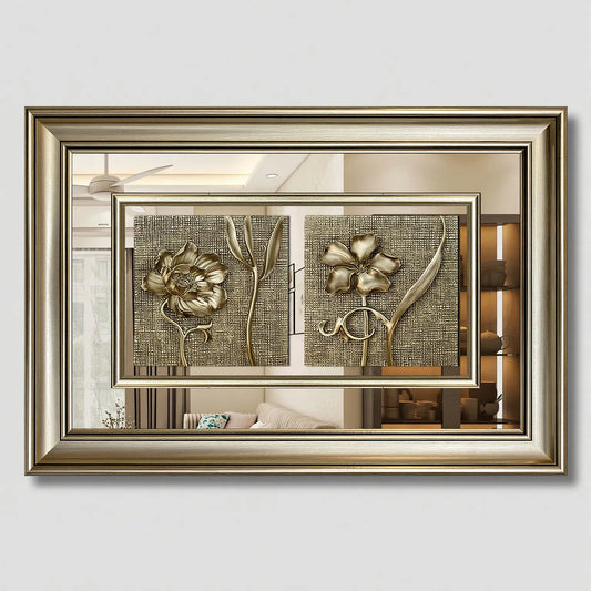 منظر طبيعي بارز - ورودر - فضي - Azizi Design - عزيزي ديزين