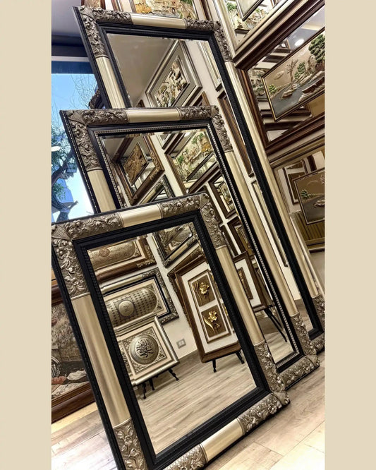مراية كلاسيك مودرن - صغيرة - فضي - Azizi Design - عزيزي ديزين