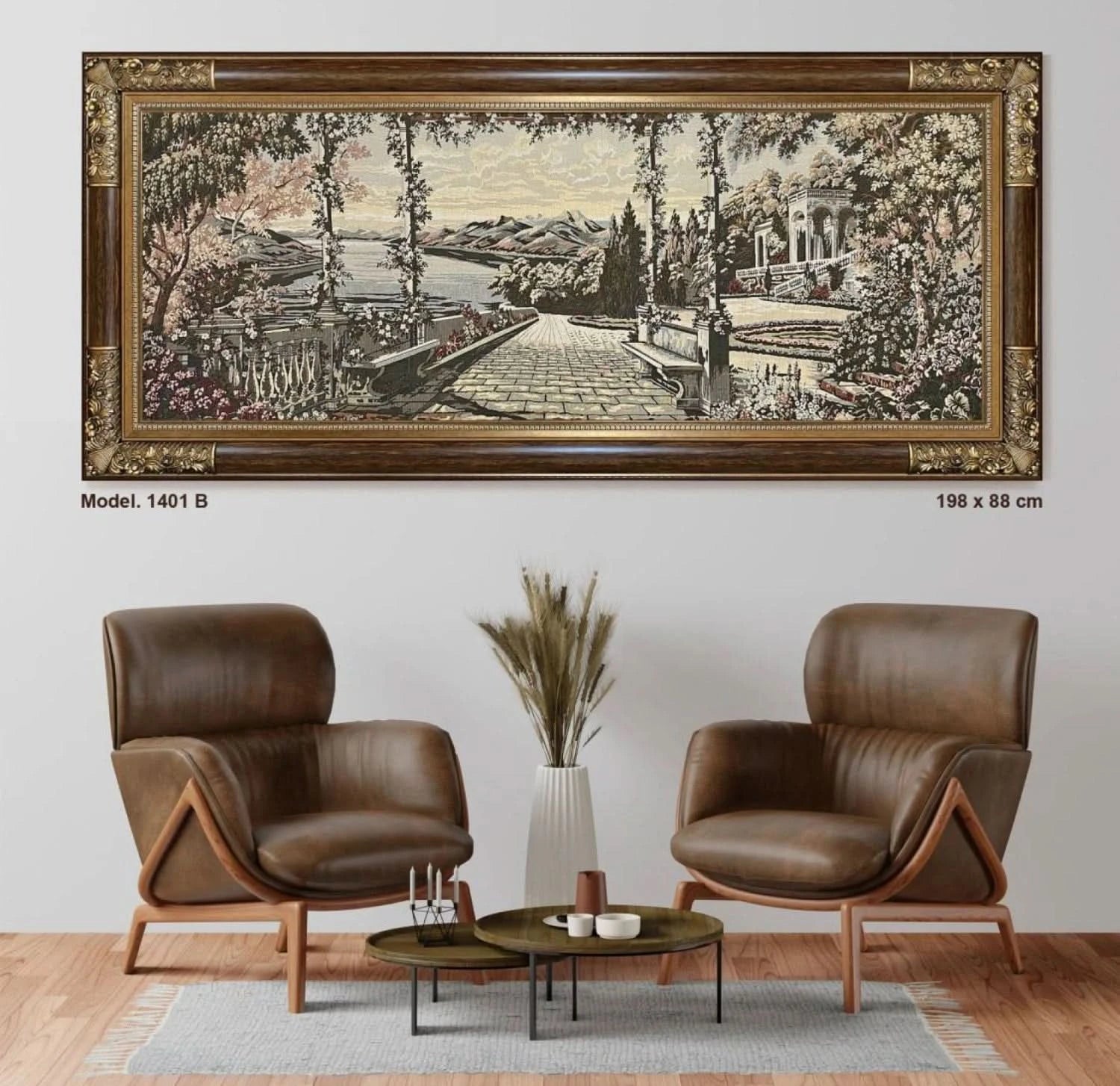 لوحة غوبلان فاخرة - كبيرة - بني - Azizi Design - عزيزي ديزين