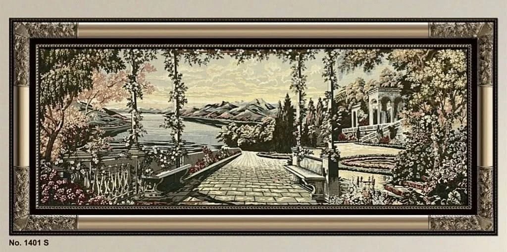 لوحة غوبلان فاخرة - كبيرة - فضي - Azizi Design - عزيزي ديزين