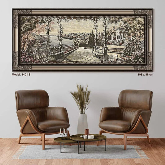 لوحة غوبلان فاخرة - كبيرة - فضي - Azizi Design - عزيزي ديزين