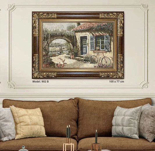 لوحة جوبلان فاخرة - كبيرة - بني - Azizi Design - عزيزي ديزين