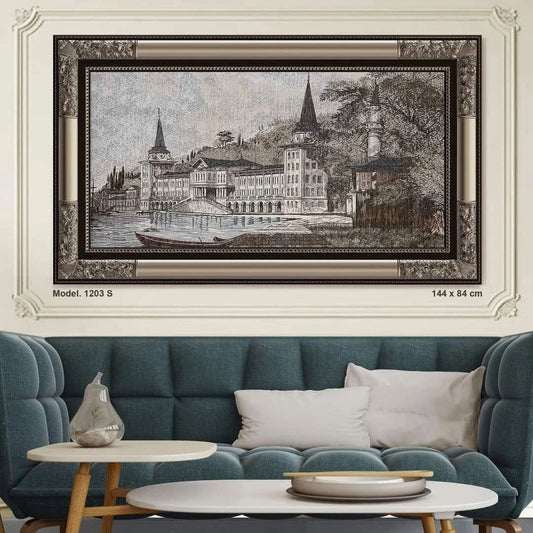 لوحة جوبلان فاخرة - كبيرة - بني - Azizi Design - عزيزي ديزين