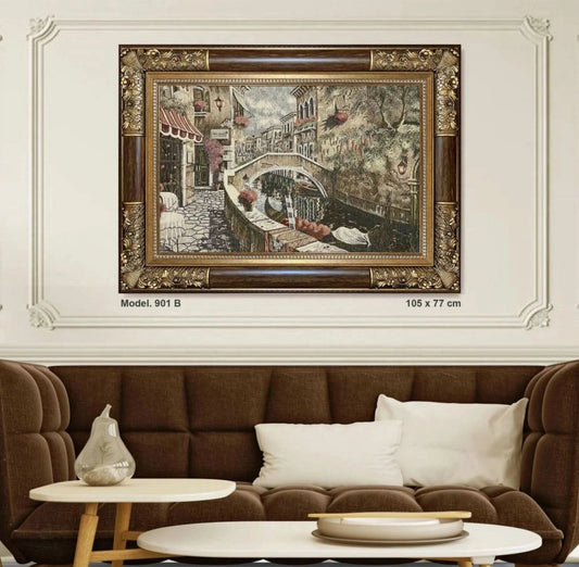 لوحة جوبلان فاخرة - كبيرة - بني - Azizi Design - عزيزي ديزين