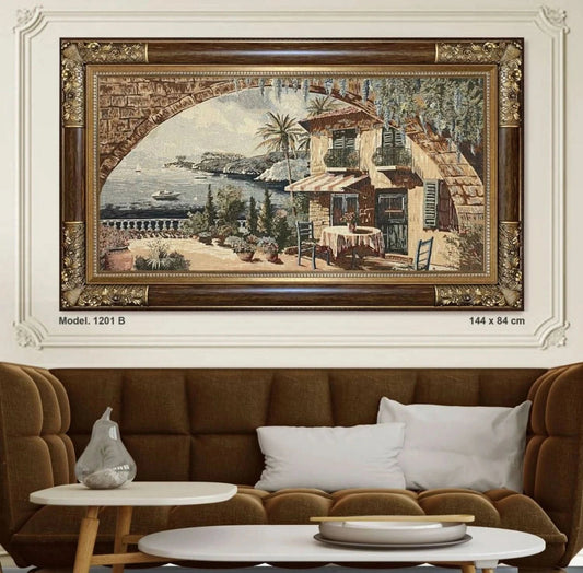 لوحة جوبلان فاخرة - كبيرة - بني - Azizi Design - عزيزي ديزين