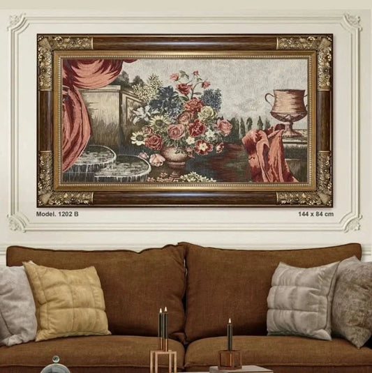 لوحة جوبلان فاخرة - كبيرة - بني - Azizi Design - عزيزي ديزين