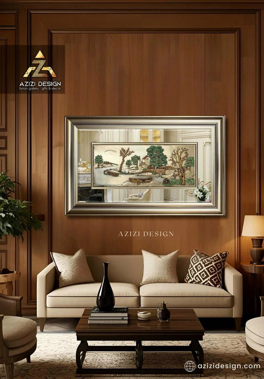لوحة مودرن نحت ثلاثي الأبعاد - لارج - قارب - فضي - Azizi Design - عزيزي ديزين
