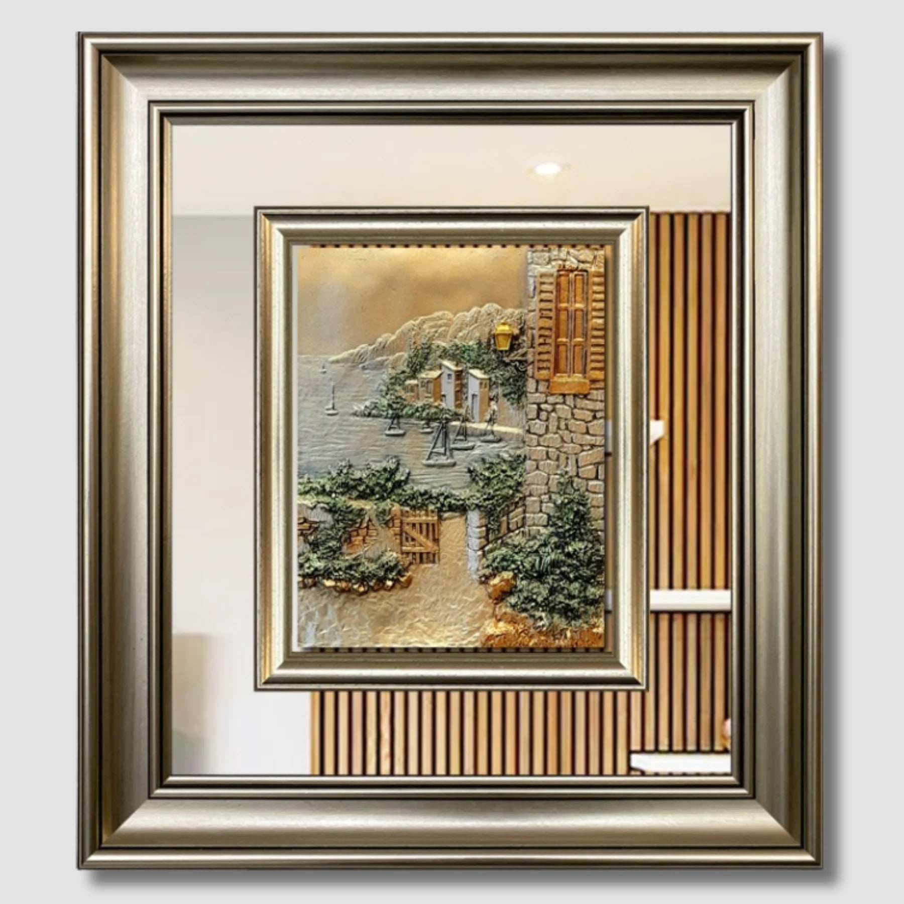منظر طبيعي بارز - بيت ريفي - فضي - Azizi Design - عزيزي ديزين