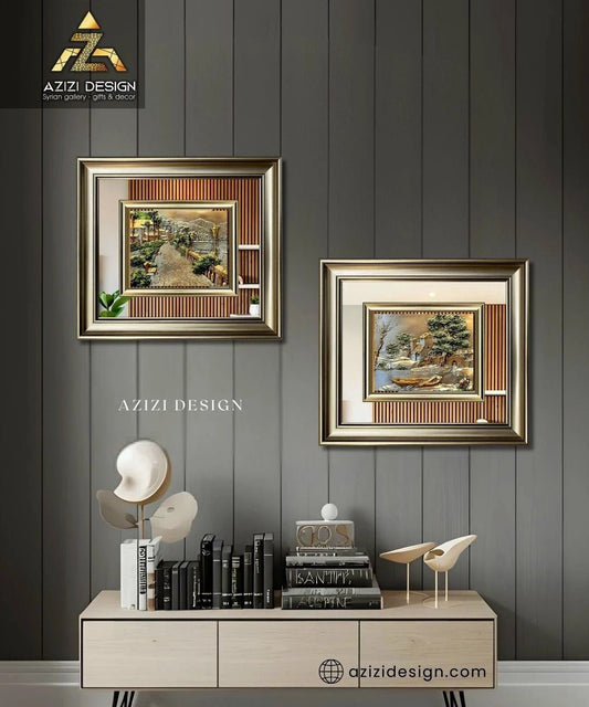 منظر طبيعي بارز - قارب - فضي - Azizi Design - عزيزي ديزين