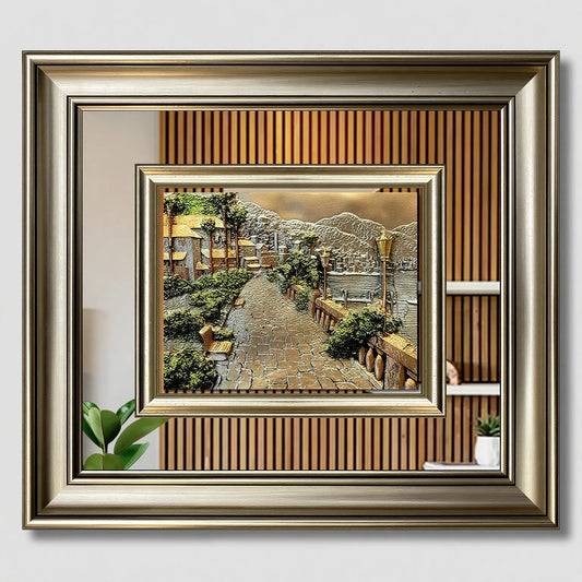 منظر طبيعي بارز - كورنيش بحري - فضي - Azizi Design - عزيزي ديزين
