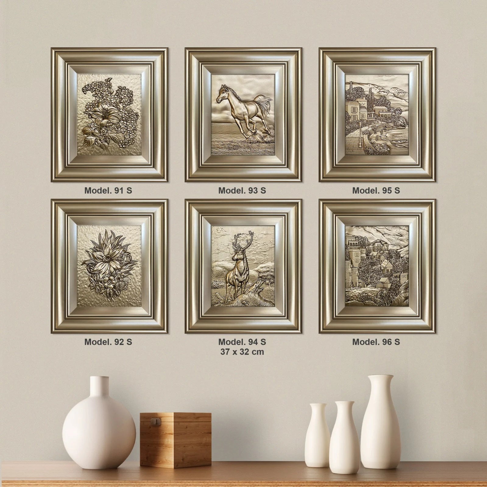 منظر طبيعي بارز - قرية - فضي - Azizi Design - عزيزي ديزين