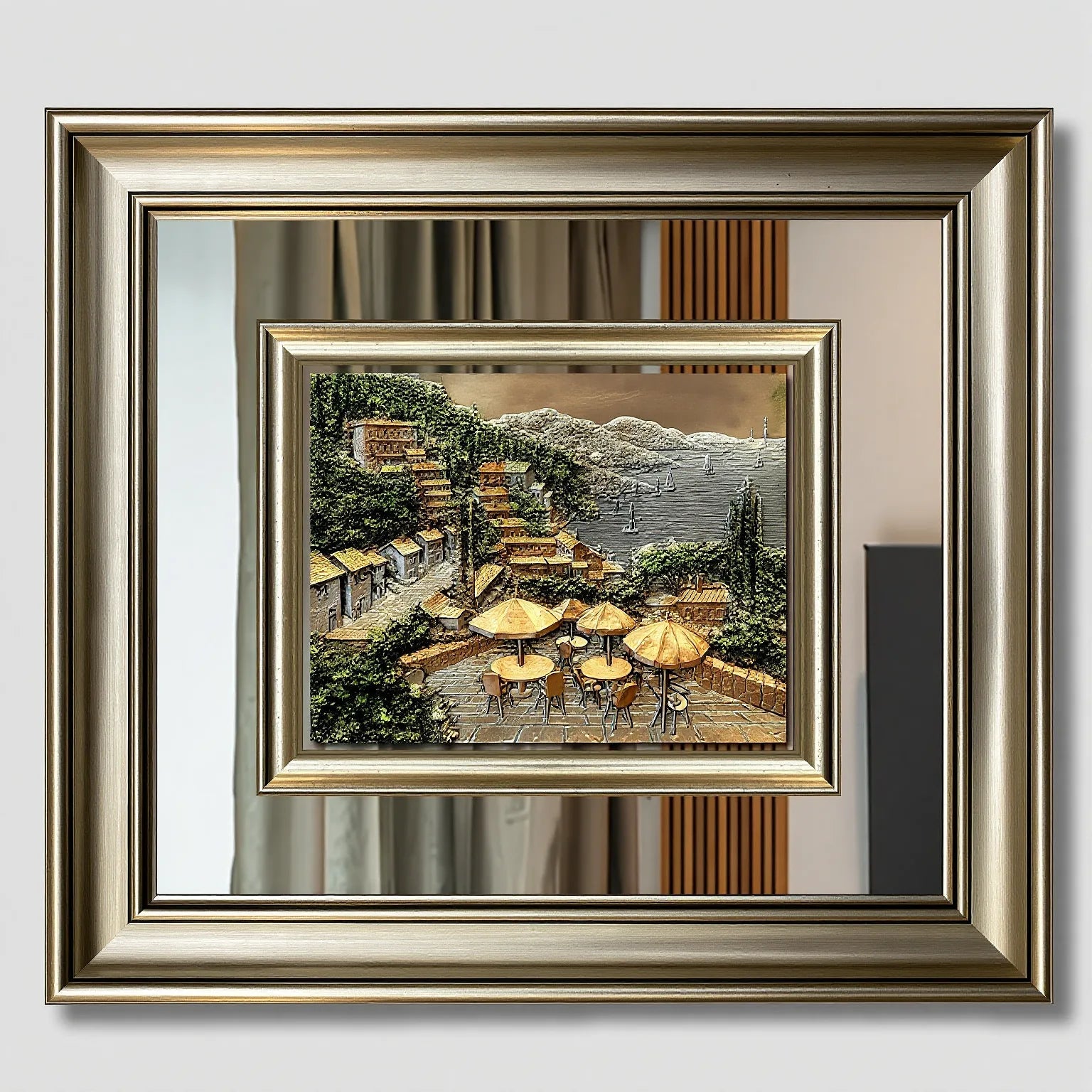 منظر طبيعي بارز - مظلات - فضي - Azizi Design - عزيزي ديزين