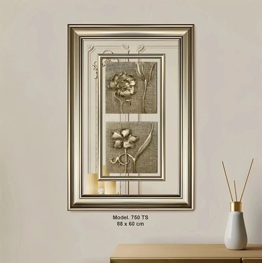 منظر طبيعي بارز - ورودر - فضي - Azizi Design - عزيزي ديزين