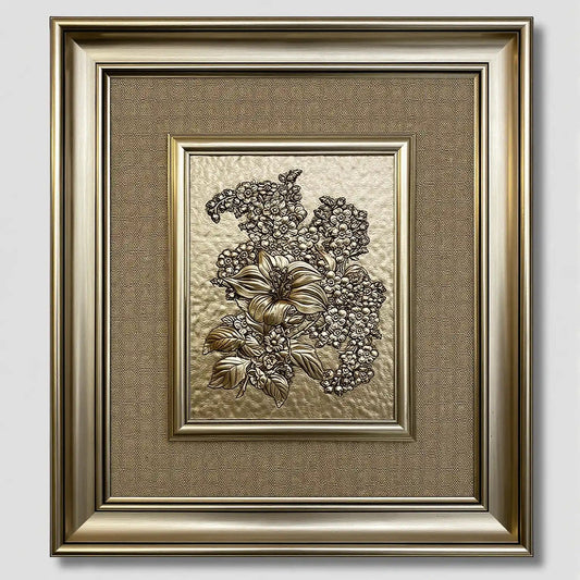 منظر طبيعي بارز - ورودر - فضي - Azizi Design - عزيزي ديزين