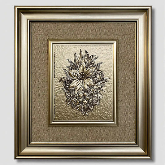 منظر طبيعي بارز - ورودر - فضي - Azizi Design - عزيزي ديزين