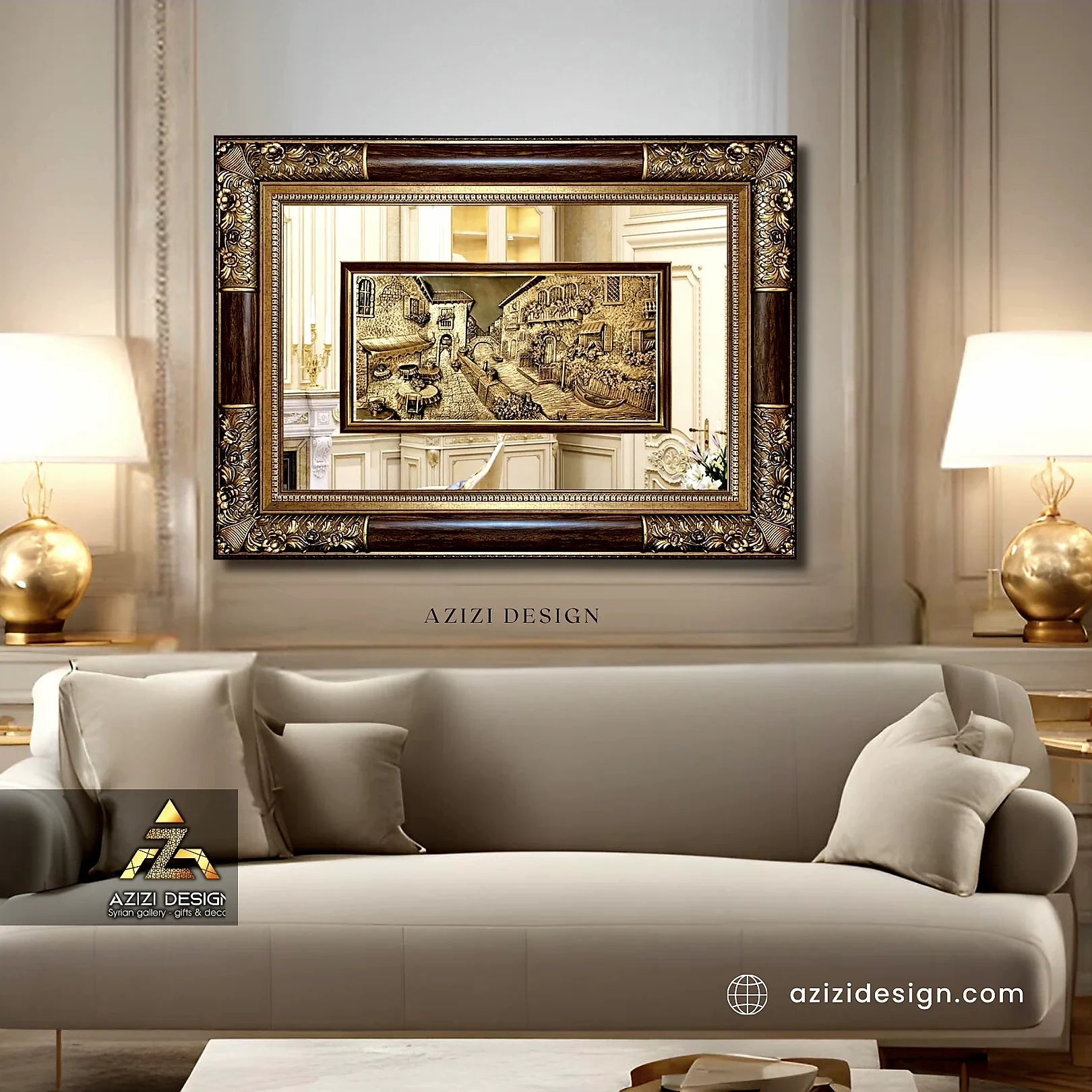 منظر طبيعي فاخر - فينيسيا - بني - Azizi Design - عزيزي ديزين