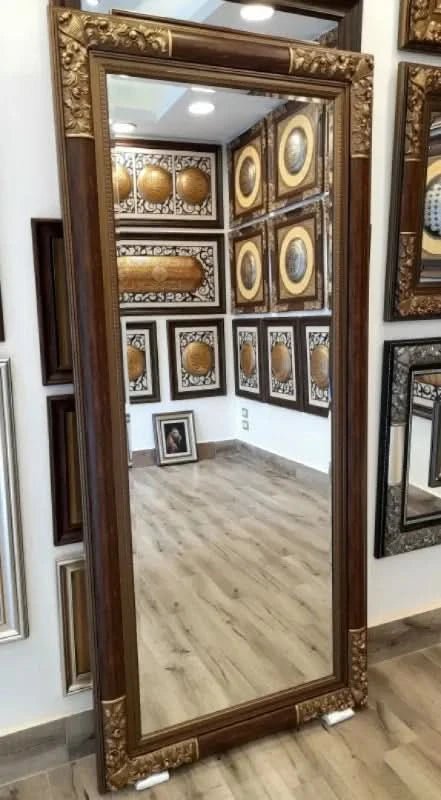 مراية كلاسيك مودرن - لارج - بني - Azizi Design - عزيزي ديزين
