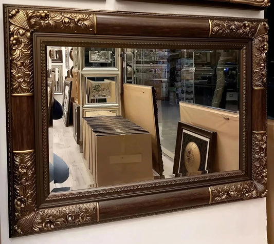 مراية كلاسيك مودرن - صغيرة - بني - Azizi Design - عزيزي ديزين