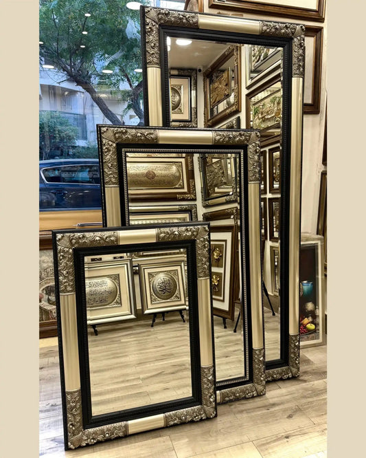 مراية كلاسيك مودرن - صغيرة - فضي - Azizi Design - عزيزي ديزين