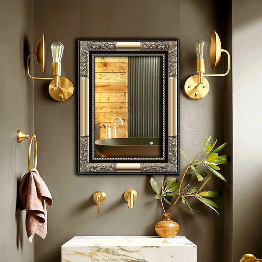 مراية كلاسيك مودرن - صغيرة - فضي - Azizi Design - عزيزي ديزين