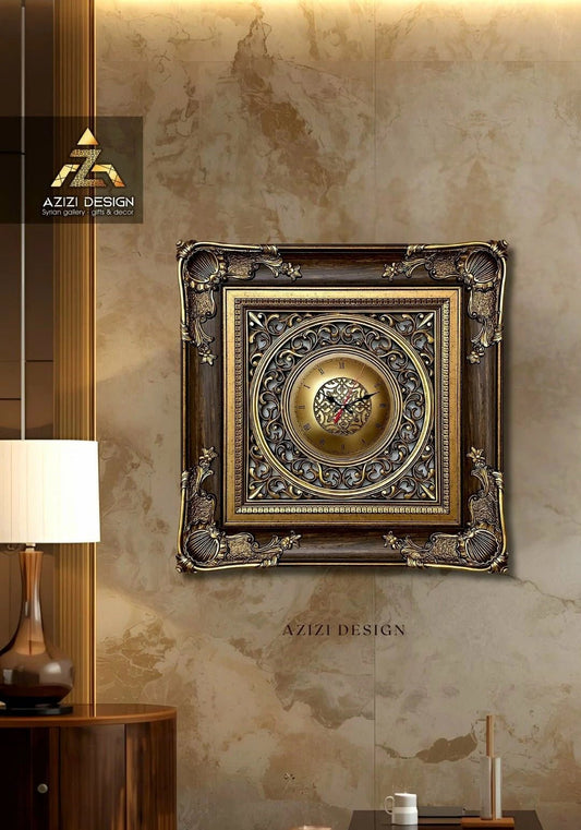 ساعة فاخرة - كبيرة - بني - Azizi Design - عزيزي ديزين