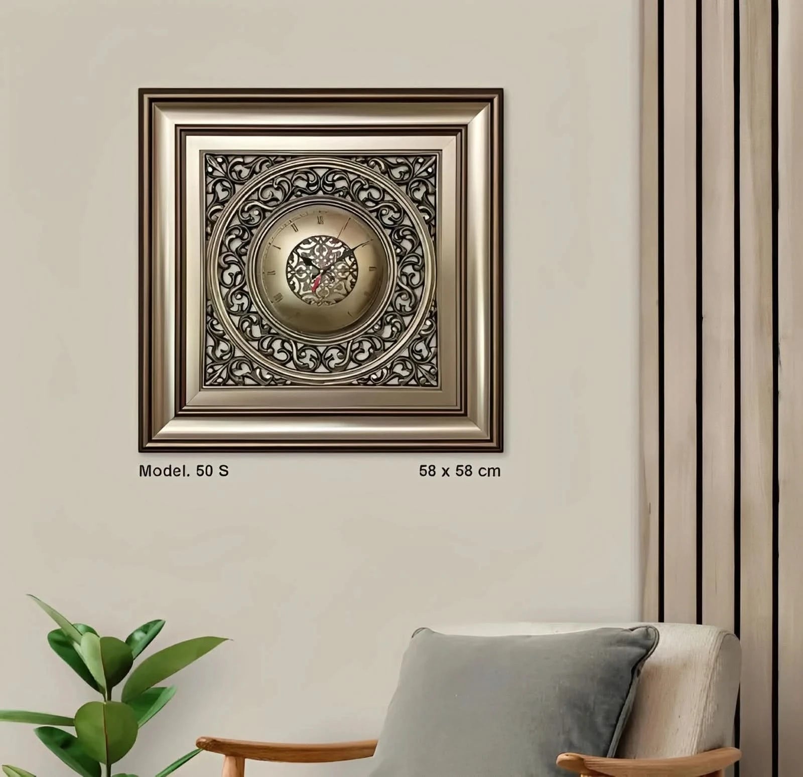 ساعة فاخرة - كبيرة - فضي - Azizi Design - عزيزي ديزين