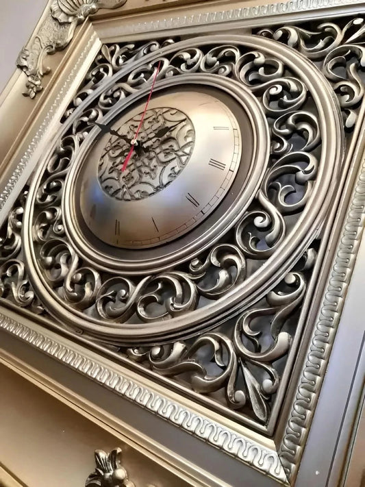 ساعة فاخرة - كبيرة - فضي - Azizi Design - عزيزي ديزين