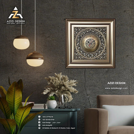 ساعة فاخرة - كبيرة - فضي - Azizi Design - عزيزي ديزين