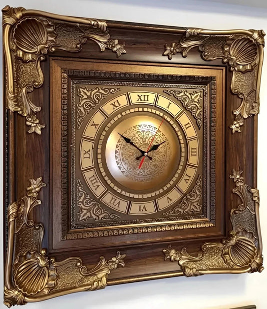 ساعة جدارية فاخرة - بني - Azizi Design - عزيزي ديزين