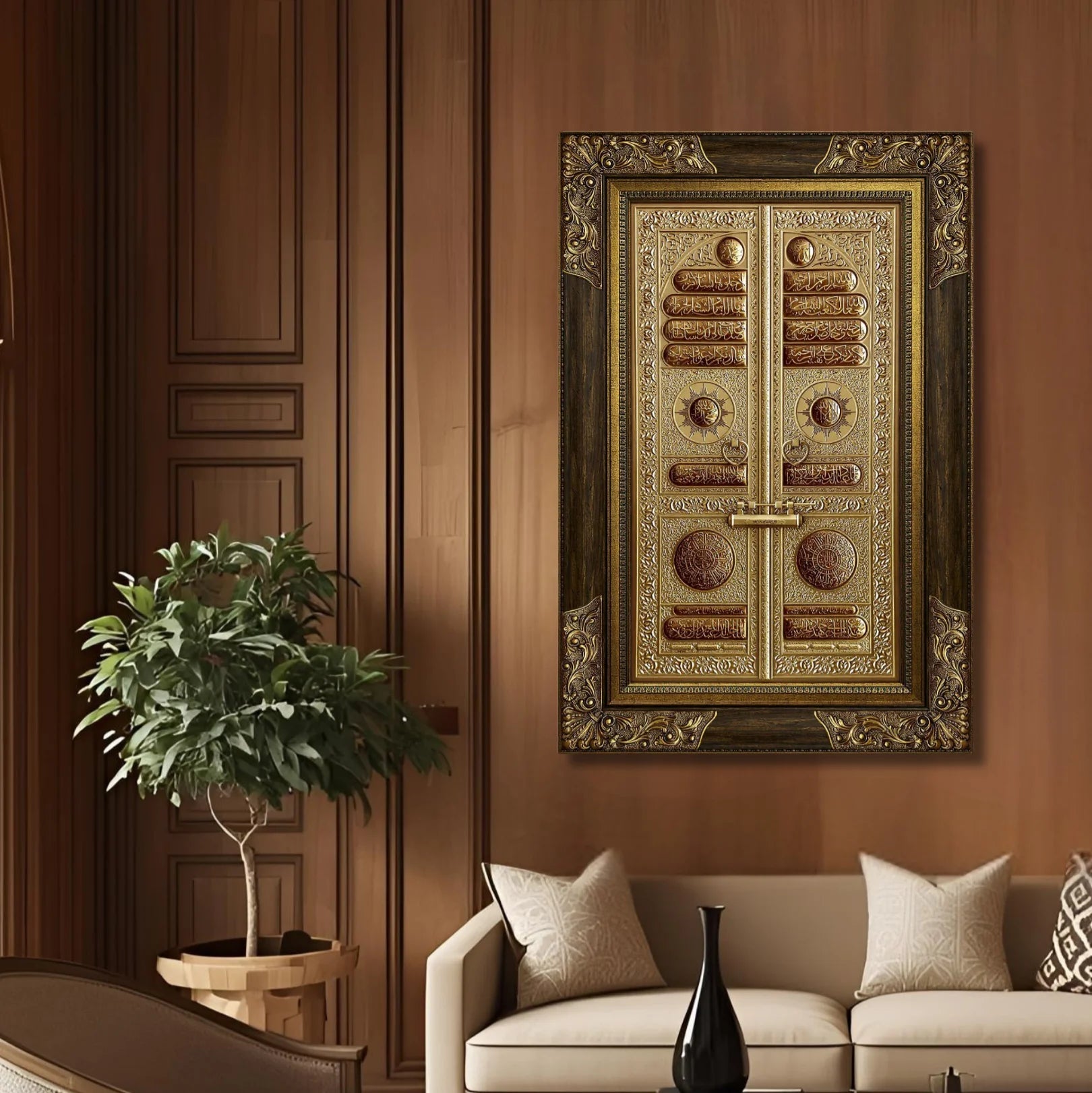 تابلوه باب الكعبة فريم حفر - Azizi Design - عزيزي ديزين