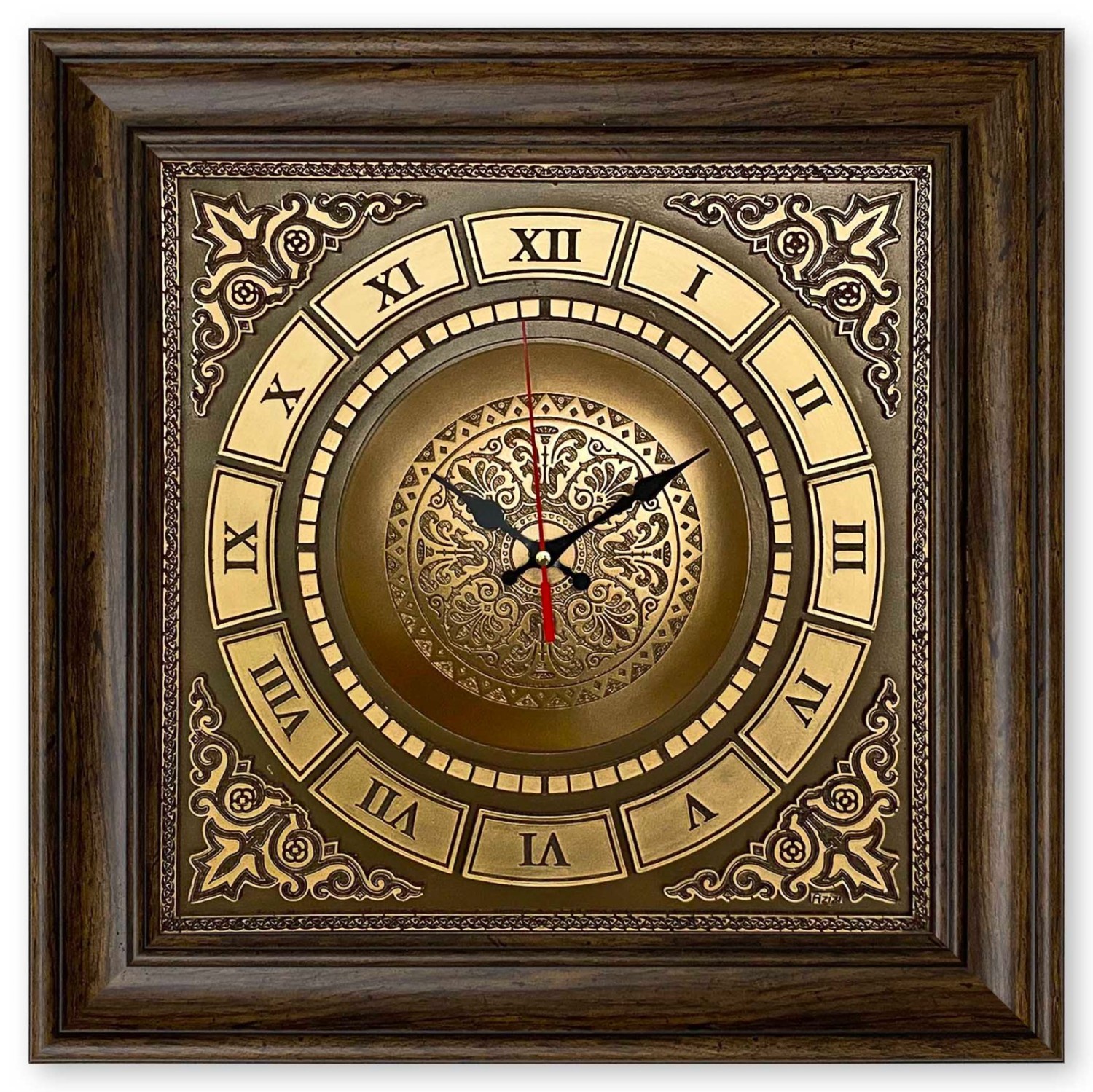 Luxury Wall Clock simple frame - Small - Brown
