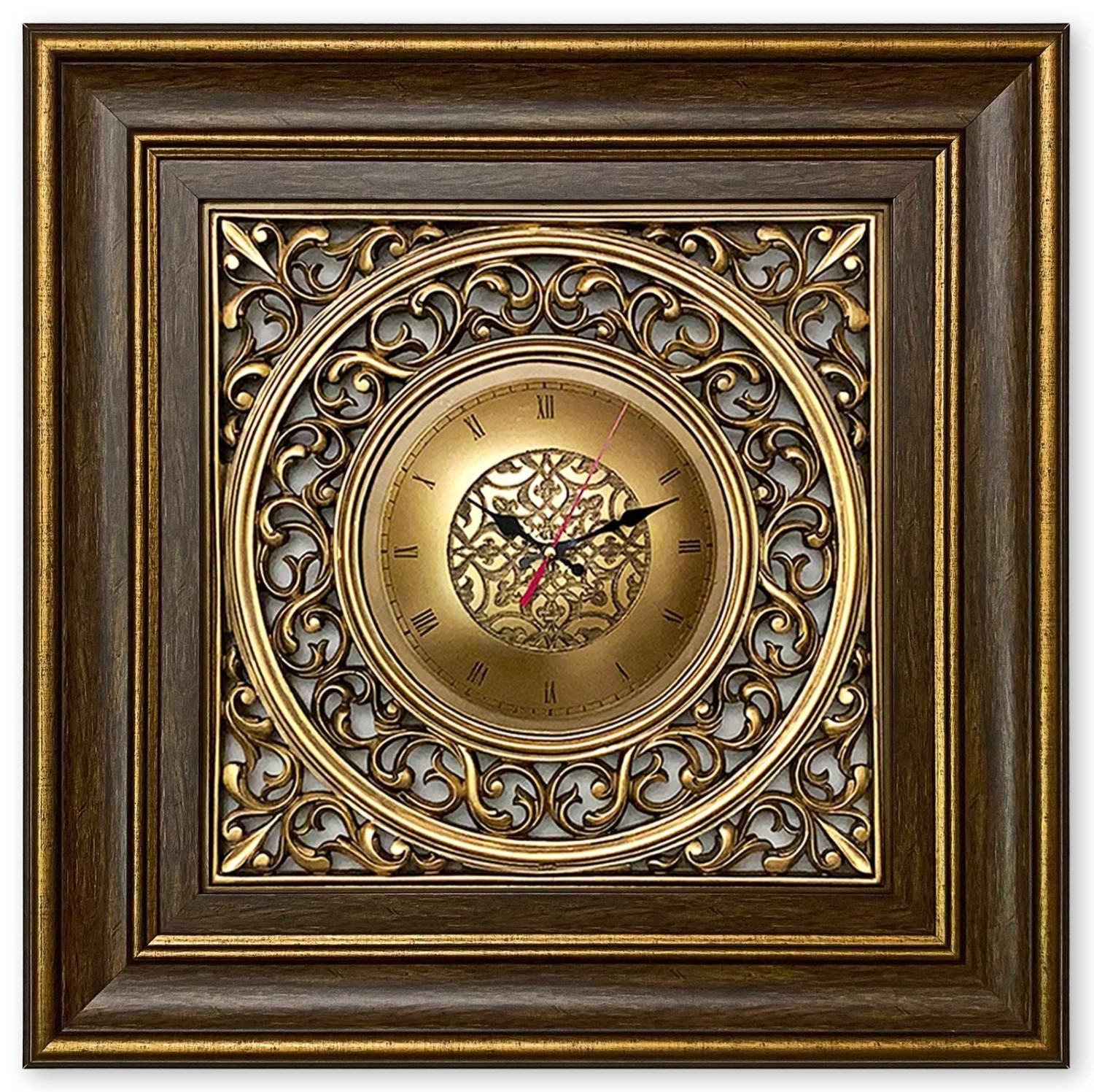Luxury Wall Clock simple frame - Big - Brown