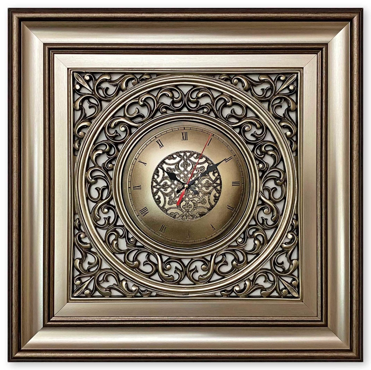 Luxury Wall Clock simple frame - Big - Silver